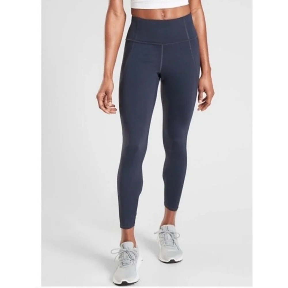 NEW TAGS Athleta Lightning Tight 7/8 Tight Yoga Fitness Pant Women's XS Iblu $98